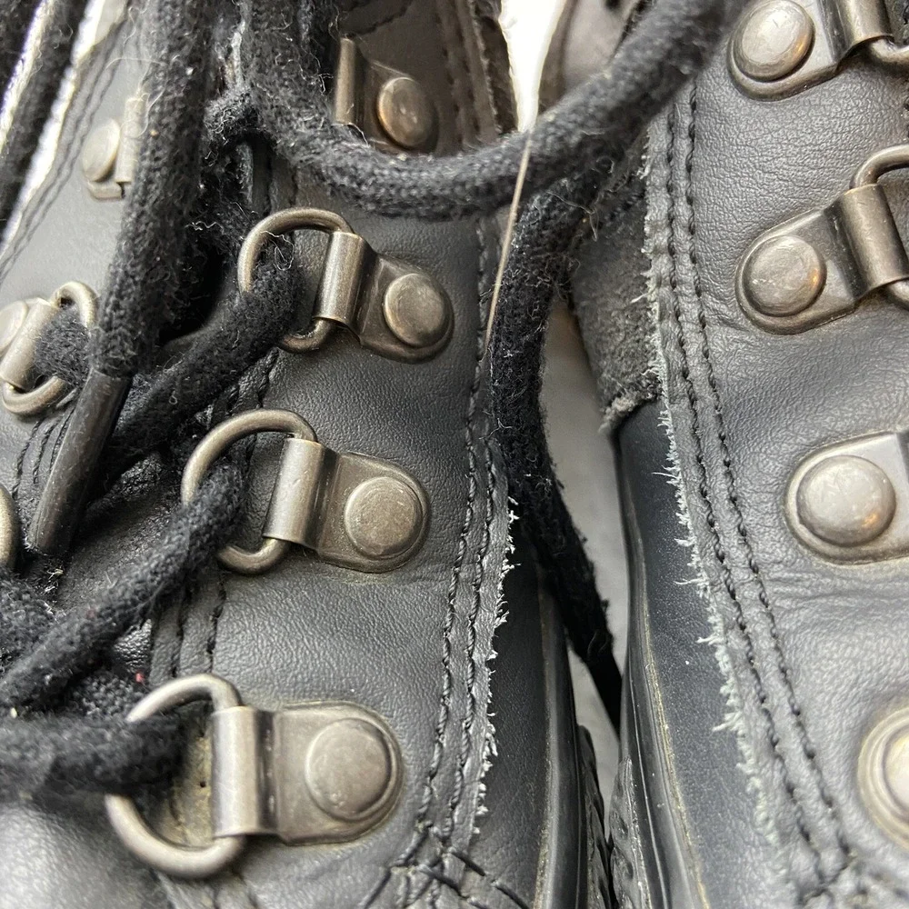 Converse All Star Leather High Top Mono‎ Sneakers Shoes Junior 12 Black D Rings